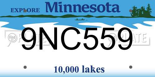 9NC559 Minnesota License Plate
