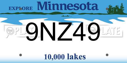 9NZ49 Minnesota License Plate