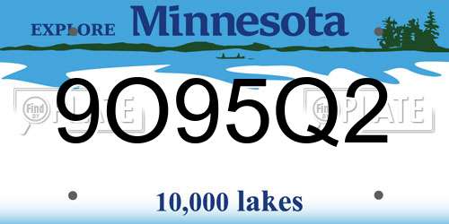 9O95Q2 Minnesota License Plate