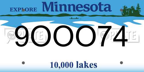 9OOO74 Minnesota License Plate