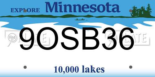 9OSB36 Minnesota License Plate