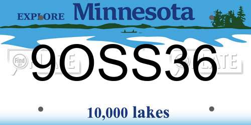 9OSS36 Minnesota License Plate