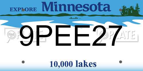 9PEE27 Minnesota License Plate