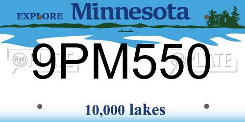 9PM550 Minnesota License Plate