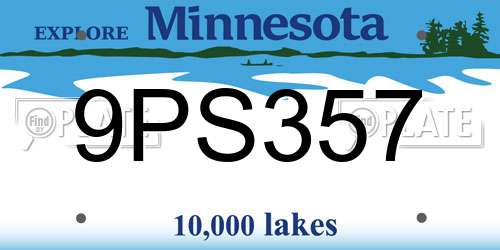 9PS357 Minnesota License Plate