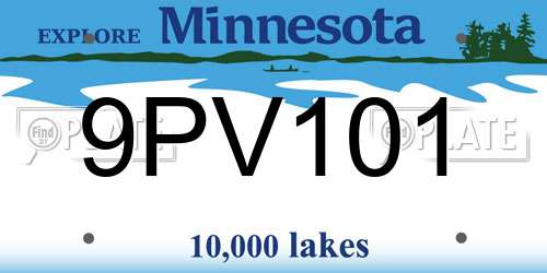 9PV101 Minnesota License Plate
