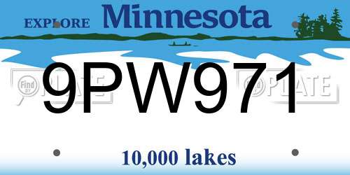 9PW971 Minnesota License Plate