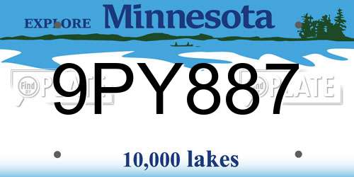 9PY887 Minnesota License Plate