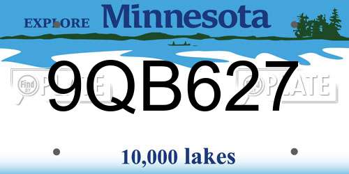 9QB627 Minnesota License Plate