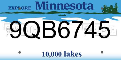 9QB6745 Minnesota License Plate