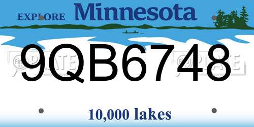9QB6748 Minnesota License Plate