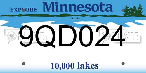 9QD024 Minnesota License Plate