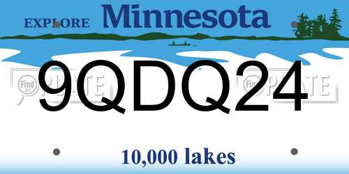 9QDQ24 Minnesota License Plate