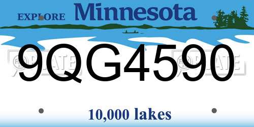 9QG4590 Minnesota License Plate