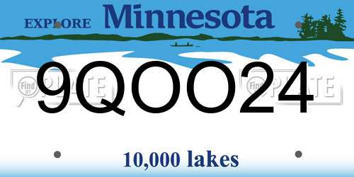 9QOO24 Minnesota License Plate
