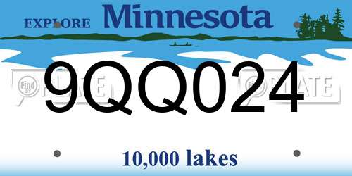 9QQ024 Minnesota License Plate