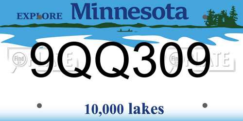 9QQ309 Minnesota License Plate