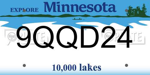 9QQD24 Minnesota License Plate