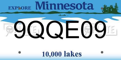 9QQE09 Minnesota License Plate