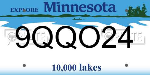 9QQO24 Minnesota License Plate