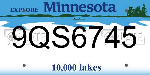9QS6745 Minnesota License Plate