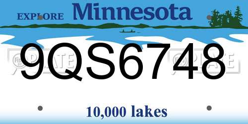 9QS6748 Minnesota License Plate
