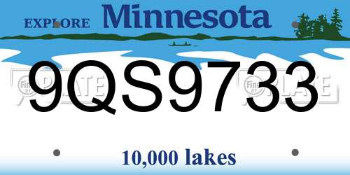 9QS9733 Minnesota License Plate