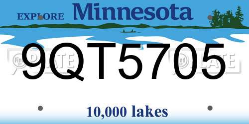 9QT5705 Minnesota License Plate
