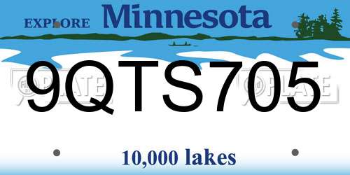 9QTS705 Minnesota License Plate