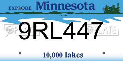 9RL447 Minnesota License Plate