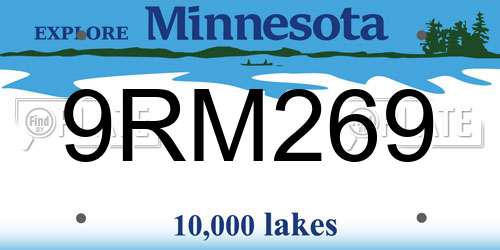 9RM269 Minnesota License Plate