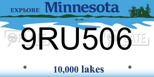 9RU506 Minnesota License Plate