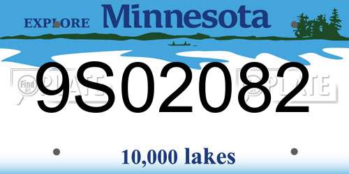 9S02082 Minnesota License Plate