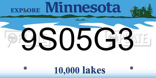 9S05G3 Minnesota License Plate