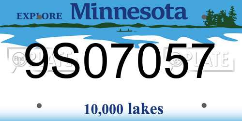 9S07057 Minnesota License Plate