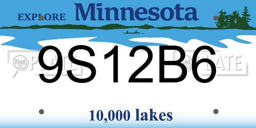 9S12B6 Minnesota License Plate