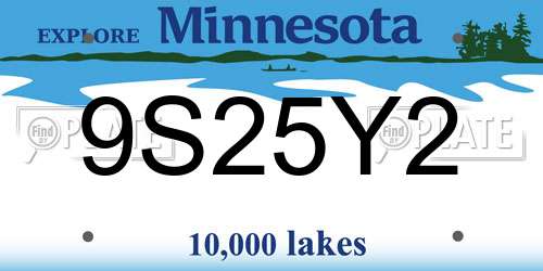 9S25Y2 Minnesota License Plate