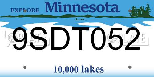 9SDT052 Minnesota License Plate