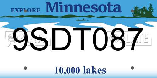 9SDT087 Minnesota License Plate