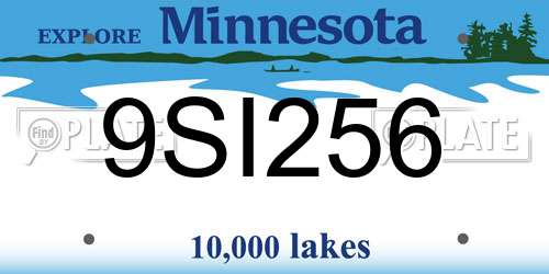 9SI256 Minnesota License Plate