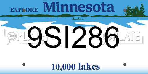 9SI286 Minnesota License Plate