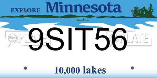 9SIT56 Minnesota License Plate