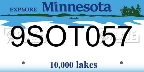 9SOT057 Minnesota License Plate