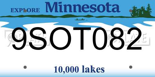9SOT082 Minnesota License Plate