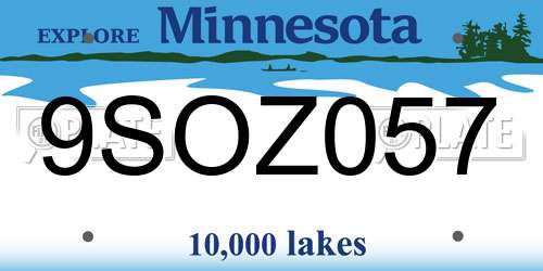 9SOZ057 Minnesota License Plate
