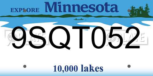 9SQT052 Minnesota License Plate
