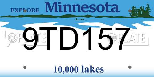 9TD157 Minnesota License Plate