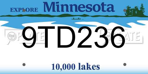 9TD236 Minnesota License Plate
