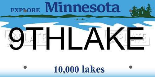 9THLAKE Minnesota License Plate