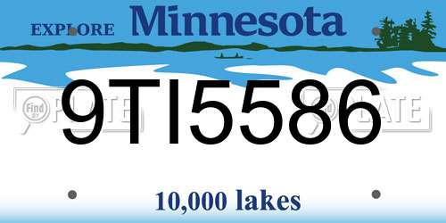 9TI5586 Minnesota License Plate